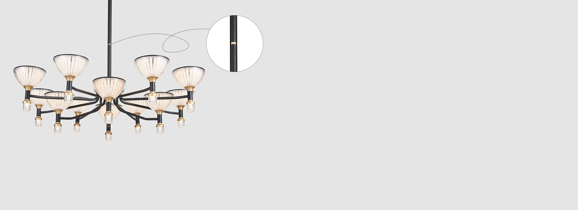 可调节吊杆,适配不同层高
 正泰照明吊灯...