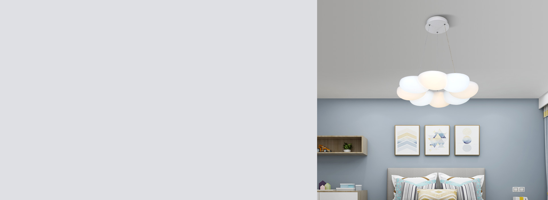 卧室:陪你快乐地入睡
 抬头看见花朵般的...