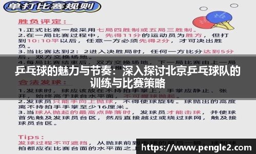 乒乓球的魅力与节奏：深入探讨北京乒乓球队的训练与比赛策略